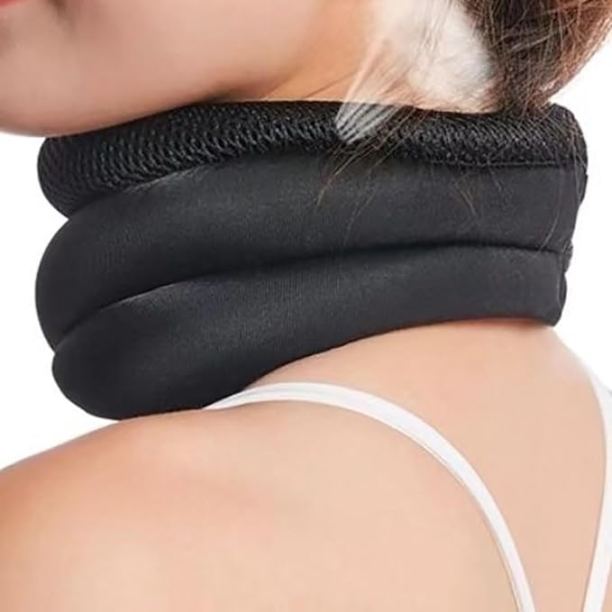 Vitavix Neck Support for Snoring, Necksupport - Never Snore Again, Relieve Injury Spine Pressure, Neck Brace for Sleeping, Adjustable Soft Foam Neck Brace Cervical Collar (Red)