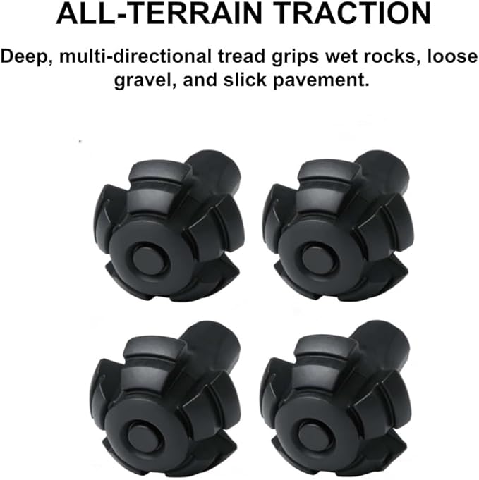 Walking Stick Tips Rubber 4pcs Trekking Pole Tips Replacement- Rubber Feet for Hiking Poles, Walking Sticks, Trekking Poles | Rubber Tip for Walking Sticks Hiking Trekking Poles Boot Tips Rubber Feet