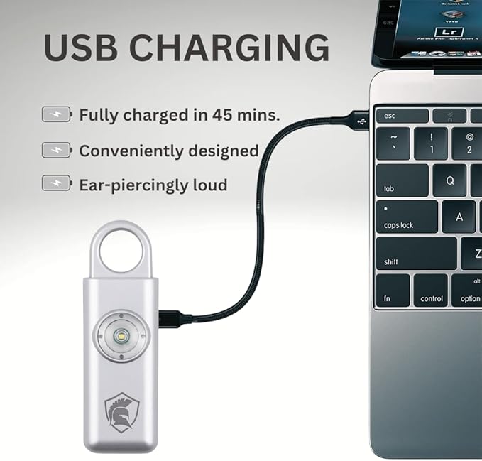 Personal Safety Alarm Rechargeable (Silver)