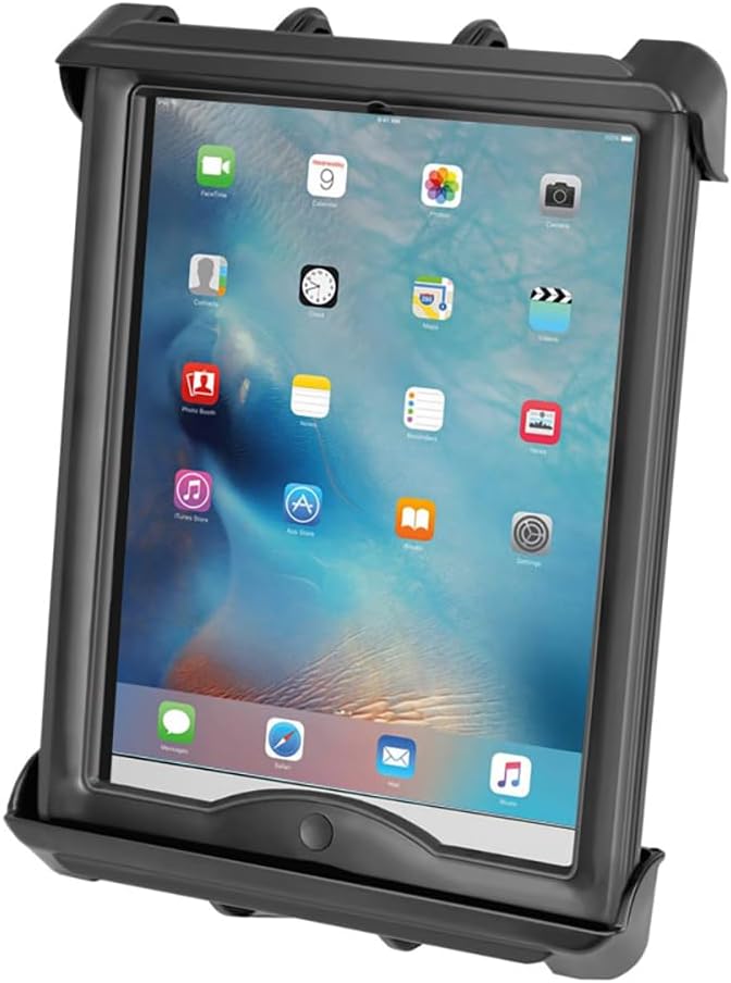 RAM MOUNTS Tab-Tite Tablet Holder for iPad and 10" Tablets with Case, Spring-Loaded Universal Cradle with AMPS Mounting Compatibility RAM-HOL-TAB8U