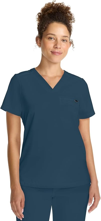 Healing Hands Women's Tops V-Neck Scrub Top Tuck-in with Welt Chest Pocket HH755