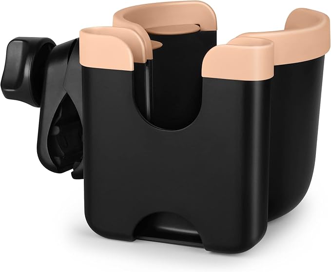 Accmor Stroller Cup Holder with Phone Holder, Bike Cup Holder, Universal Cup Holder for Uppababy Nuna Doona Strollers, 2-in-1 Cup Holder for Walker, Wheelchair, Scooter