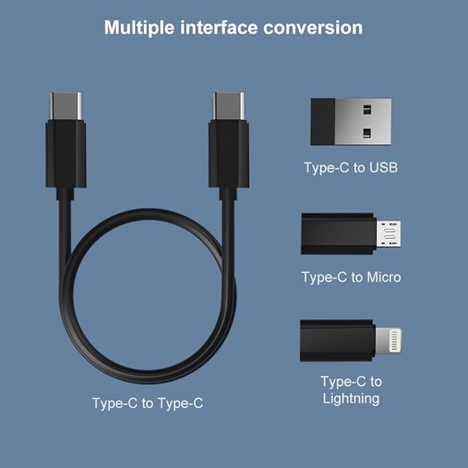 YANZIE USB Adapter Kit, Travel Charging Organizer Case with USB C, Micro USB and Lightning-Compatible Adapters, SIM Card Holder, Eject Pin and Phone Stand for Travel, Office and Car, Black