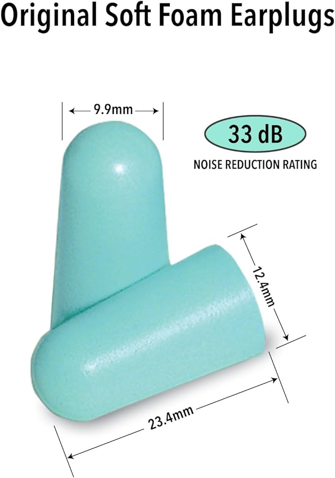 Mack's Original Soft Foam Earplugs, 50 Pair - 33dB Highest NRR, Comfortable Ear Plugs for Sleeping, Snoring, Work, Travel & Loud Events | Made in USA