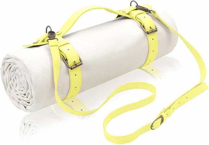 White Picnic Blanket & Beach Mat – Canvas, Machine Washable, Large 4’9” × 6’3”