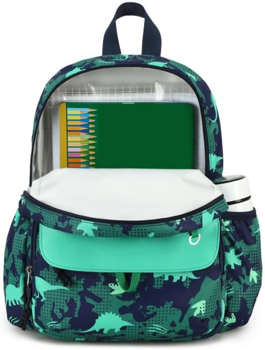 BTOOP Kids Backpack for Boys Girls 3-6, Preschool Kindergarten Backpack with Insulated Lunch Compartment & Chest Strap, Cute Dinosaur Lightweight School Travel Bag Fits A4 Folder