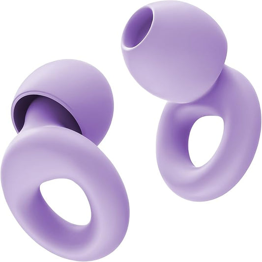 Noise Canceling Earplugs for Sleep and Concentration– New Flexible Earplugs for Better Attenuation–2 Pair Reusable –Deal for Side Sleepers &Noise Sensitive Person – 27dB Noise Cancellation–Purple