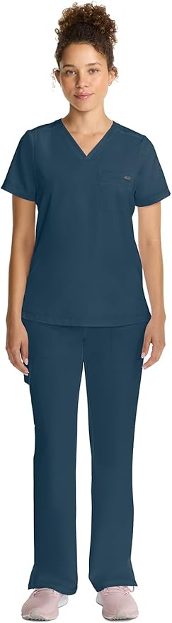 Healing Hands Women's Tops V-Neck Scrub Top Tuck-in with Welt Chest Pocket HH755