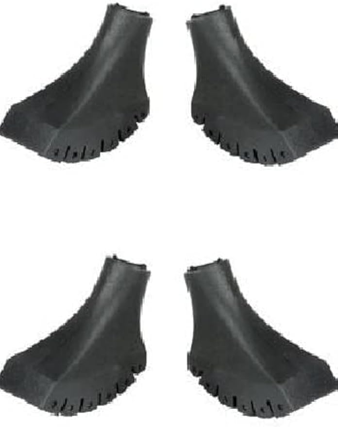 4 Pack of Extra Durable Rubber Replacement Tips (Replacement Feet/Paws/Ferrules/Caps) for Trekking Poles - Fits All Standard Hiking and Nordic Walking Poles