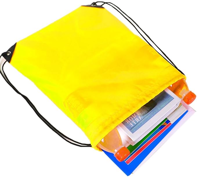 CODOBON 40 Pcs Drawstring Backpack Bulk Draw String Bags Cinch Polyester Bag for Gym Sport, Yellow