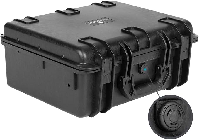 Monoprice Weatherproof Hard Case with Customizable Foam - Shockproof, IP67 Level Dust and Water Protection Up to 1 Meter Depth , 19in x 16in x 8in, 28.5 Liter, Black - Pure Outdoor Collection