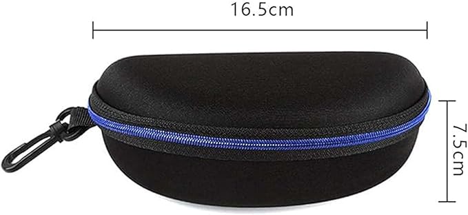 3 Pack Zipper Shell Eyeglasses and Sunglasses Case with Plastic Carabiner Hook