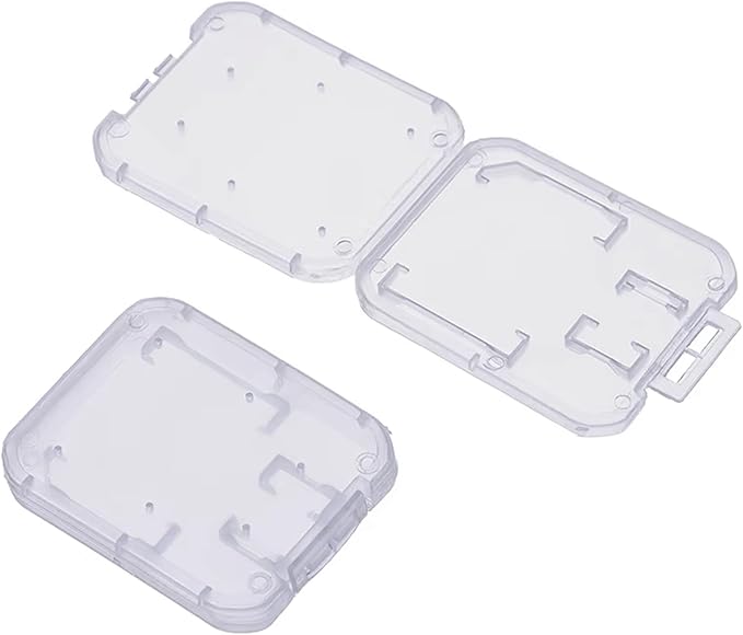 Pack of 10 Clear Plastic Memory Card Case Storage Boxes Compatible with SD SDHC SDXC Micro SD T-Flash Card (Memory Card Not Included)