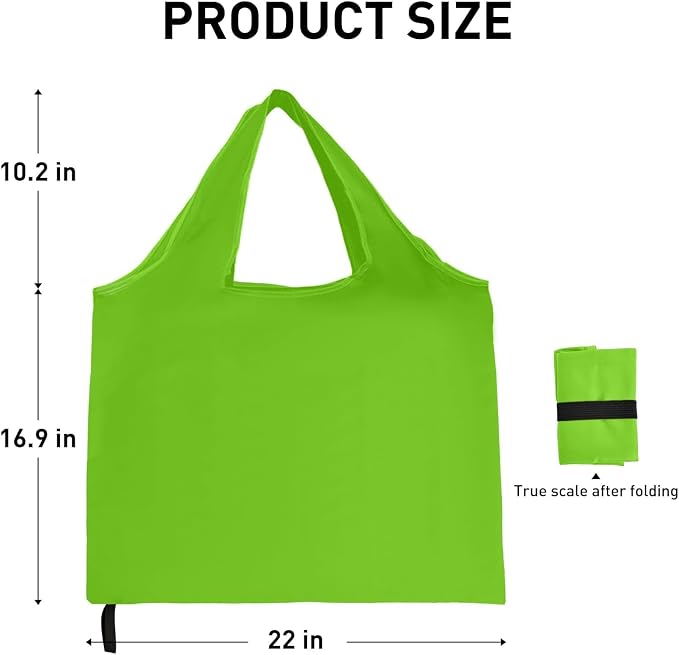 Washable Reusable Grocery Bags, Foldable Reusable Shopping Bags, Polyester Tote, Pocket Size Carrier