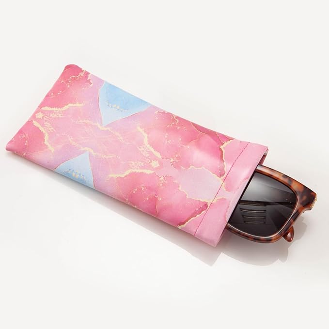TRIUMPH VISION Squeeze Leather Sunglasses Pouch - 3 Pack Glasses Case Soft Eyeglass Sleeve Pouch Holder