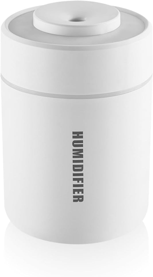 Portable Mini Humidifier, 180ml USB Small Humidifier for Bedroom, Car, Office Desk, Travel & Indoor Plants, 2 Mist Modes, Super Quiet (A-White)