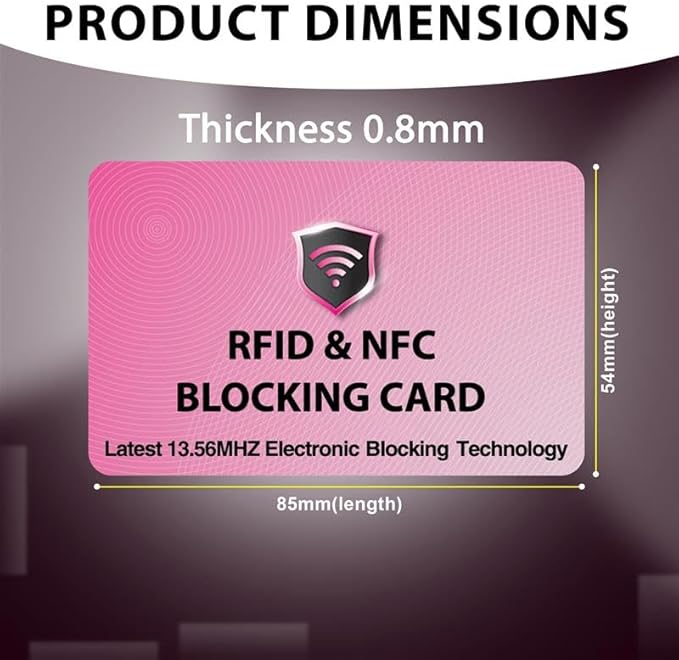 SaiTech IT 2 PK RFID Blocking Cards Protect Your Entire Wallet, Purse, and Cards from NFC Contactless Theft Wallet for Men & Women - Pink