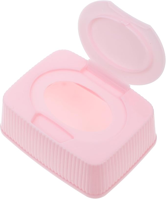 Wet Wipes Storage Box Flip Wipe Holder Travel Dispenser Storage Container for Makeup Cotton Nursery Bathroom Pink
