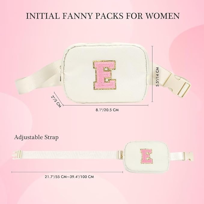 YOOLIFE Birthday Gifts for 3 4 5 6 7 8 9 10 Year Old Girl Kids - Initial Fanny Pack Girls Purse Belt Bag Crossbody Bag, Gifts for Girls Kids Daughter, Beige A