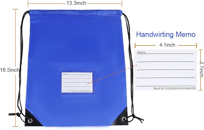 20 Pcs Drawstring Bags,Bulk Draw String Backpack, DIY Gym Sports Cinch Bag Sackpack for Women Men, Royal Blue