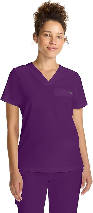Healing Hands Women's Tops V-Neck Scrub Top Tuck-in with Welt Chest Pocket HH755