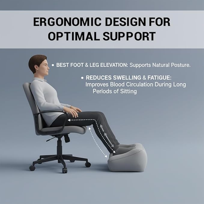 2 Pack Inflatable Foot Rest Pillow for Travel,Small Foldable Airplane Foot Rest for Long Flight,Car Seat Foot Rest,Travel Foot Hammock for Plane Travel,Inflatable Travel Footrest（14.57×11.81×6.3 in）