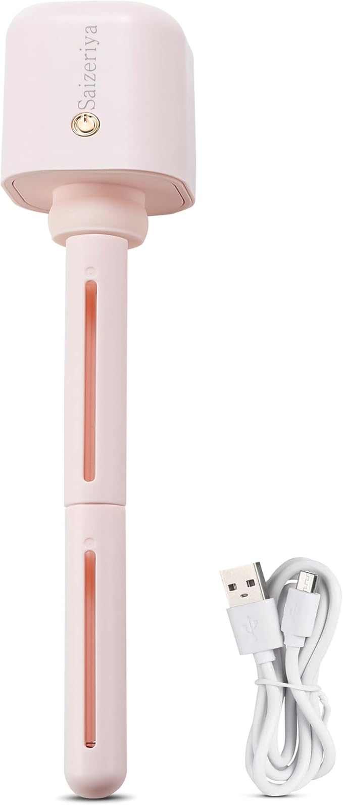 Mini Portable Humidifier for Travel, Pink USB Small Personal Humidifier Quiet Air Diffuser with Adjustable Length for Car Bedroom Office Use