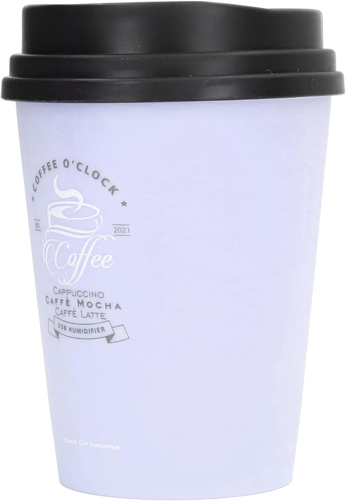 Coffee Cup Humidifier, Compact Lightweight Desktop Humidifier, for Bedroom Travel Office Home Use, Quiet Personal Air Moisturizer
