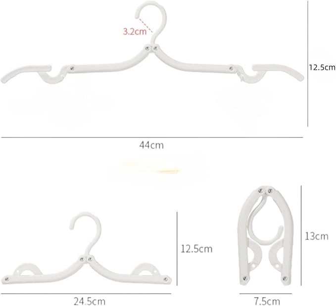 20Pcs Travel Hangers Foldable Cruise Essentials for Flying RV Hotel White