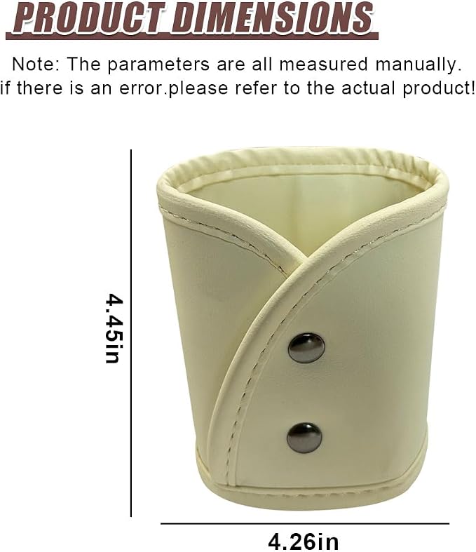 YoRise Car Door Cup Holder, Scratch-Resistant Clip-On Leather Auto Seat Side Water Bottle Holder, Universal Vehicle Interior Hanging Storage Organizer Accessories for Truck Sedan SUV (Beige)