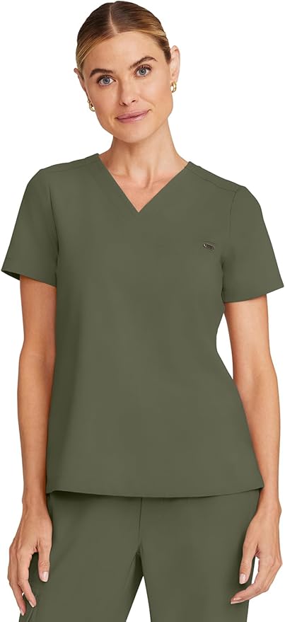 Healing Hands Women's Tops V-Neck Scrub Top Tuck-in with Welt Chest Pocket HH755