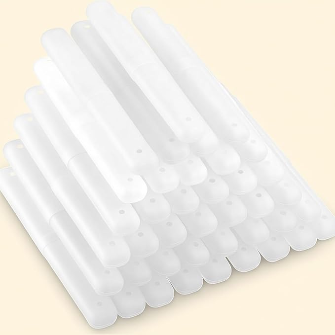 CHENGU 40 Pieces Travel Toothbrush Holder Case Portable Plastic Clear Case Holder Toothbrush Carrier Cover Storage Bulk Containers for Traveling Camping Bathroom Business School(White)