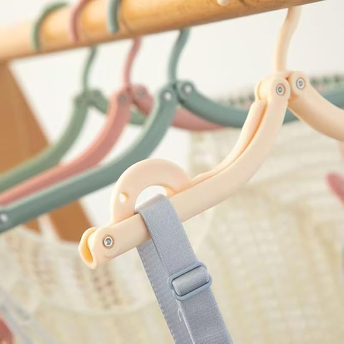 Portable Travel Hangers, Foldable Clothes Drying Rack, 6 Pack | Pastel Green, Pink, Blue, Collapsible Design, Cruise Ship, Plastic Material
