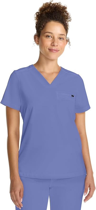 Healing Hands Women's Tops V-Neck Scrub Top Tuck-in with Welt Chest Pocket HH755