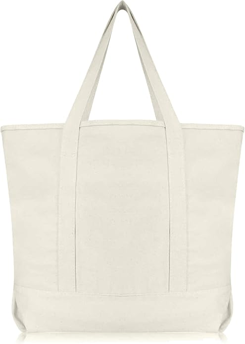 22" Heavy Duty Cotton Canvas Tote Bag (Zippered)