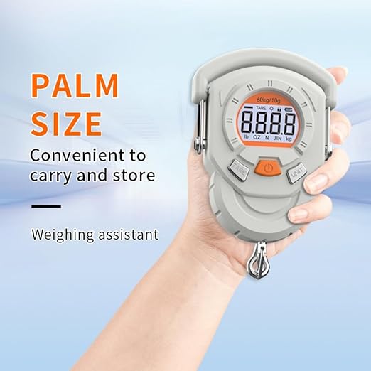 Klau Portable 60 kg / 120 lb Heavy Duty Luggage Scale Hanging Scales with Wide Handle Gray for Home Farm Hunting Outdoor