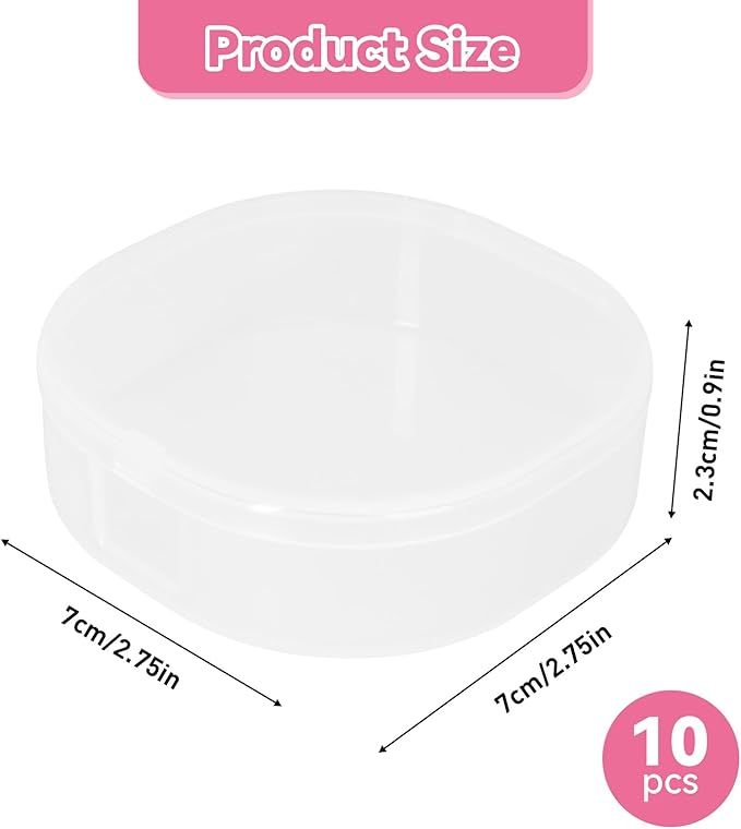 10-Pack Cotton Round Holder Travel Case, Portable Cotton Pad Holder with Snap Lids, Compact Toner Pad Travel Case for Makeup Remover Pads, Skincare Organizer for Purse, Gym, Bathroom
