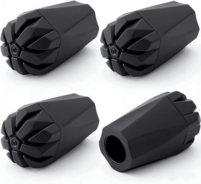 Walking Stick Tips Rubber 4pcs Trekking Pole Tips Replacement- Rubber Feet for Hiking Poles, Walking Sticks, Trekking Poles | Rubber Tip for Walking Sticks Hiking Trekking Poles Boot Tips Rubber Feet
