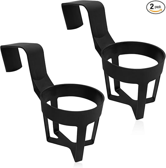 2-Pack Car Cup Holder, Waterproof and Durable, Portable Multifunction Automotive Cup Storage Accessories for Most Cars, Shockproof Scratchproof Side Window Seat Armrest Cup Holder (Black-Style 2)