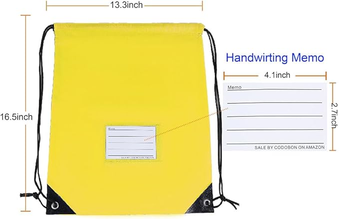 20 Pcs Drawstring Bags,Bulk Draw String Backpack, DIY Gym Sports Cinch Bag Sackpack for Women Men, Yellow