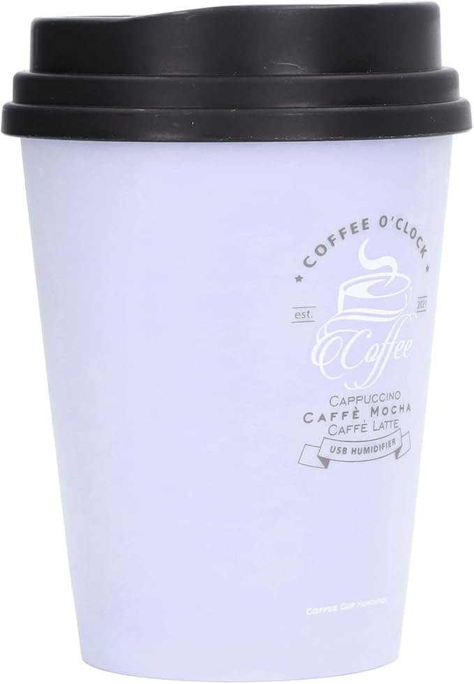 Coffee Cup Humidifier, Compact Lightweight Desktop Humidifier, for Bedroom Travel Office Home Use, Quiet Personal Air Moisturizer