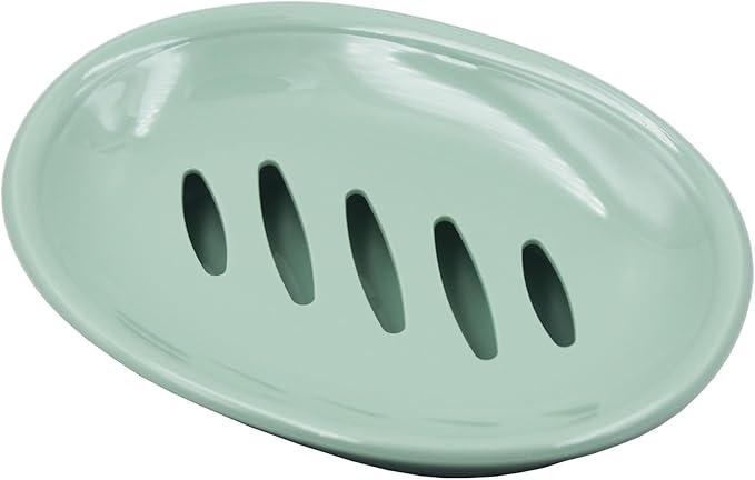 2 Pack Plastic Soap Dish with Drain,Sponge Holder,for Shower,Bathroom,Kitchen (Green)