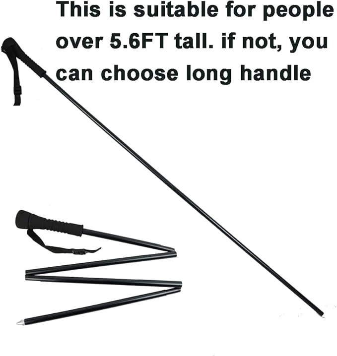 Aventik Fold-able Wading Staff Water Depth Safety Warning Sign Coated Stainless Steel Core T7075 Aluminum Body Corrosion Resistance Neoprene Sheath