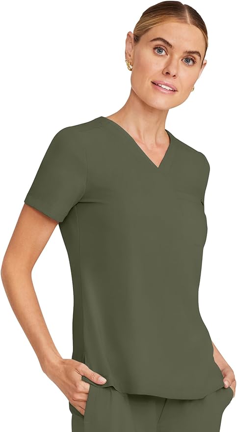 Healing Hands Women's Tops V-Neck Scrub Top Tuck-in with Welt Chest Pocket HH755