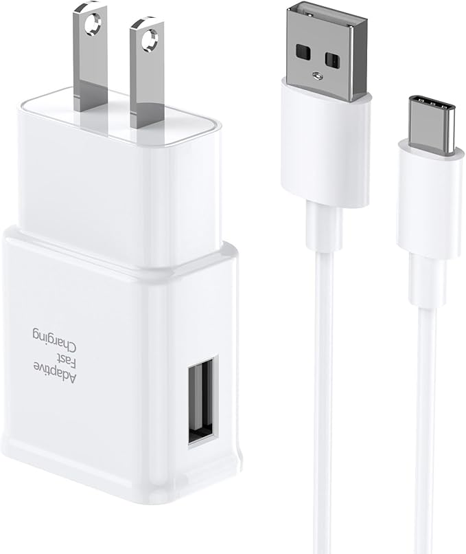Fast Charger for Samsung Fast Charging Quick Charger USB Type C 6.6ft Cord Cable for Samsung Galaxy Phone S10/S9/S8/Plus/A51/A52/A53/S25/S24/S23/S22/S21/S20/Ultra/Note20/Note10/Note9/Note8/White