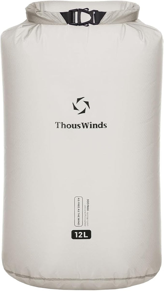 Thous Winds 12L Ultralight Dry Bag, Compact Roll Top Waterproof Pouch for Hiking, Swimming, and Kayaking
