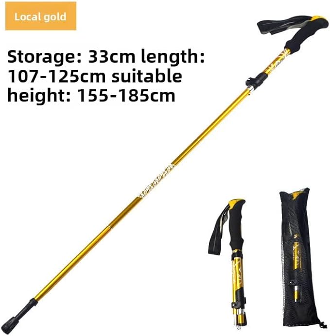 Collapsible Trekking Pole, 33-inch, Adjustable Hiking Staff with Ergonomic Handle