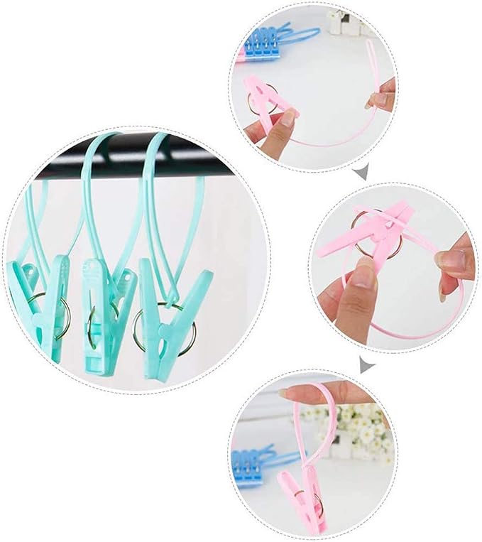 20 PCS Travel Hangers with 12 Pcs Clips - Cruise Ship Essentials Portable Folding Clothes Hangers Travel Essentials Foldable Clothes Drying Rack for Travel