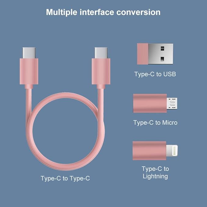YANZIE USB Adapter Kit, Travel Charging Organizer Case with USB C, Micro USB and Lightning-Compatible Adapters, SIM Card Holder, Eject Pin and Phone Stand for Travel, Office and Car, Pink