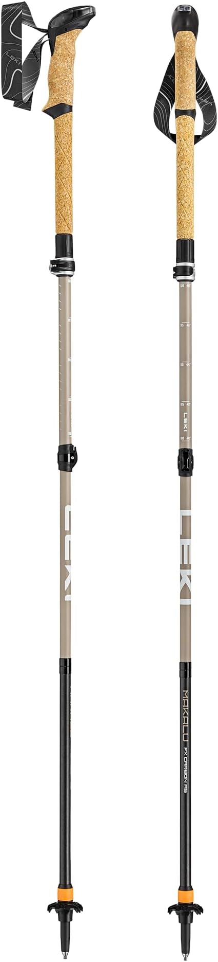 LEKI Makalu FX Carbon AS Trekking Poles - Foldable Collapsible Lightweight Walking Poles for Hiking